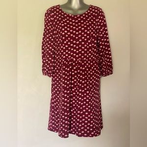 Boden Floral Dress with Pockets 3/4 Sleeves Size 14